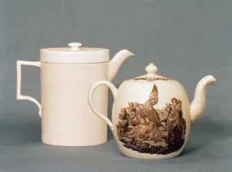 Jarra y tetera cubiertas de Wedgwood Queens ware, 2ª mitad del siglo XVIII